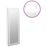 Mirror Jewellery Cabinet with LED Lights Wall Mounted White - Extra Image