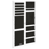 Mirror Jewellery Cabinet with LED Lights Wall Mounted White - Low Angle