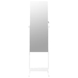 Mirror Jewellery Cabinet Free Standing White 42x38x152 cm - Top-Down View