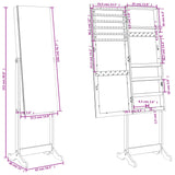 Mirror Jewellery Cabinet Free Standing White 42x38x152 cm - Extra Image