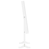 Mirror Jewellery Cabinet with LED Lights Free Standing White - 45-Degree Angle