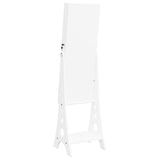 Mirror Jewellery Cabinet with LED Lights Free Standing White - Rear View