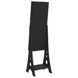 Mirror Jewellery Cabinet with LED Lights Free Standing Black - Rear View