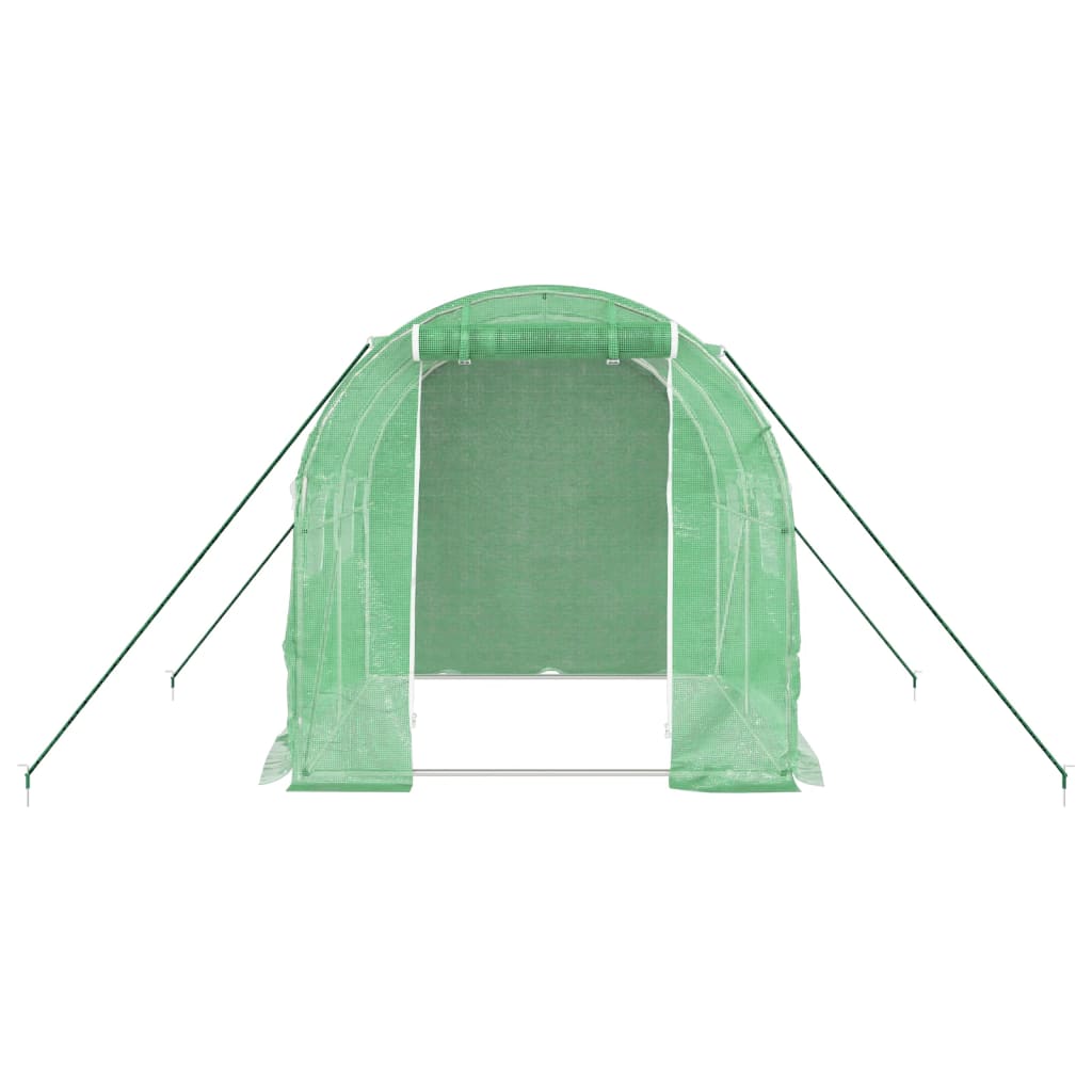 Greenhouse with Steel Frame Green 4 m? 2x2x2 m
