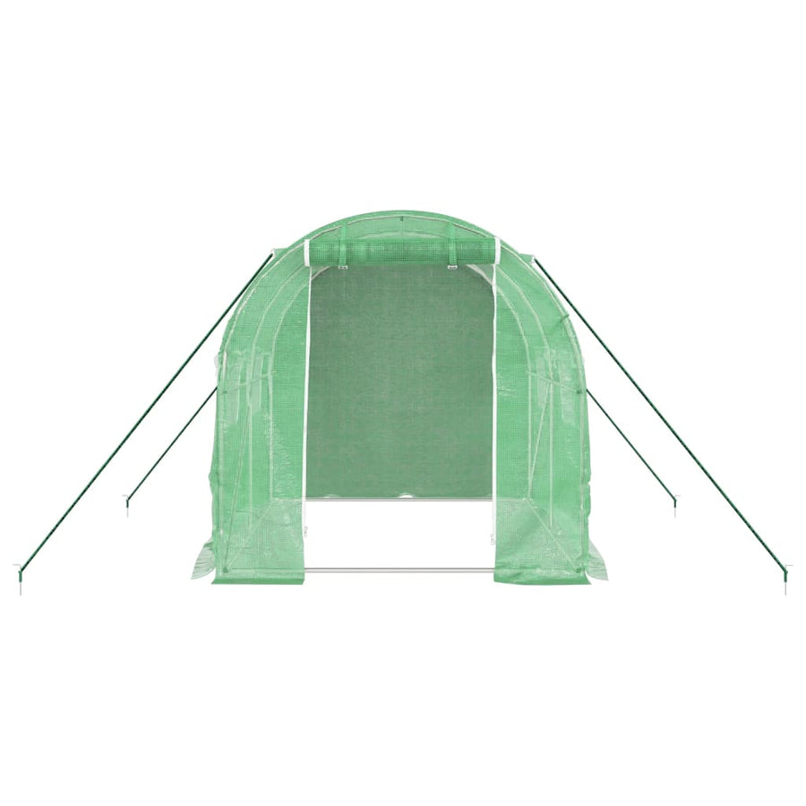 Greenhouse with Steel Frame Green 4 m? 2x2x2 m