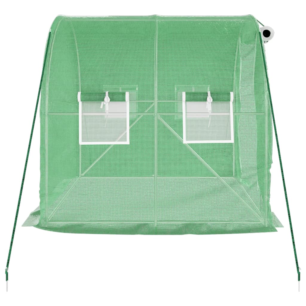 Greenhouse with Steel Frame Green 4 m? 2x2x2 m