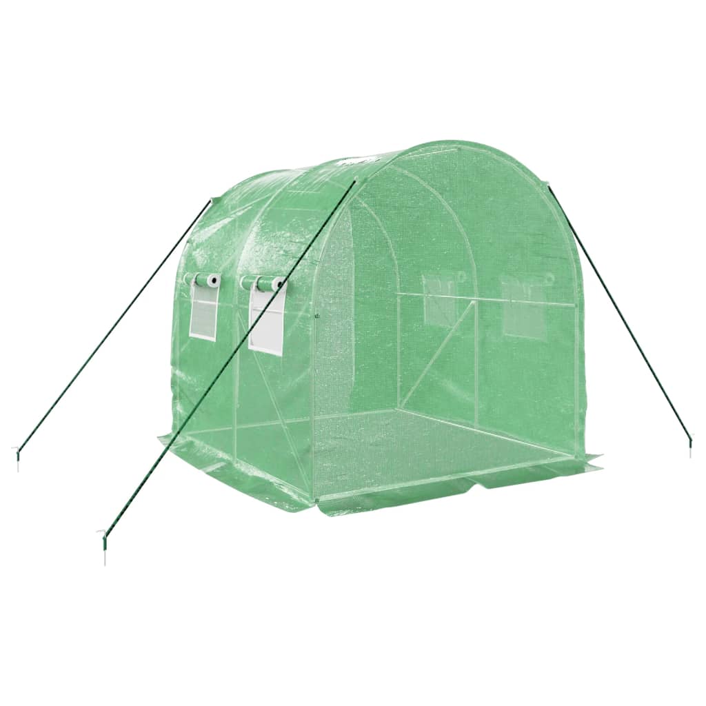 Greenhouse with Steel Frame Green 4 m? 2x2x2 m