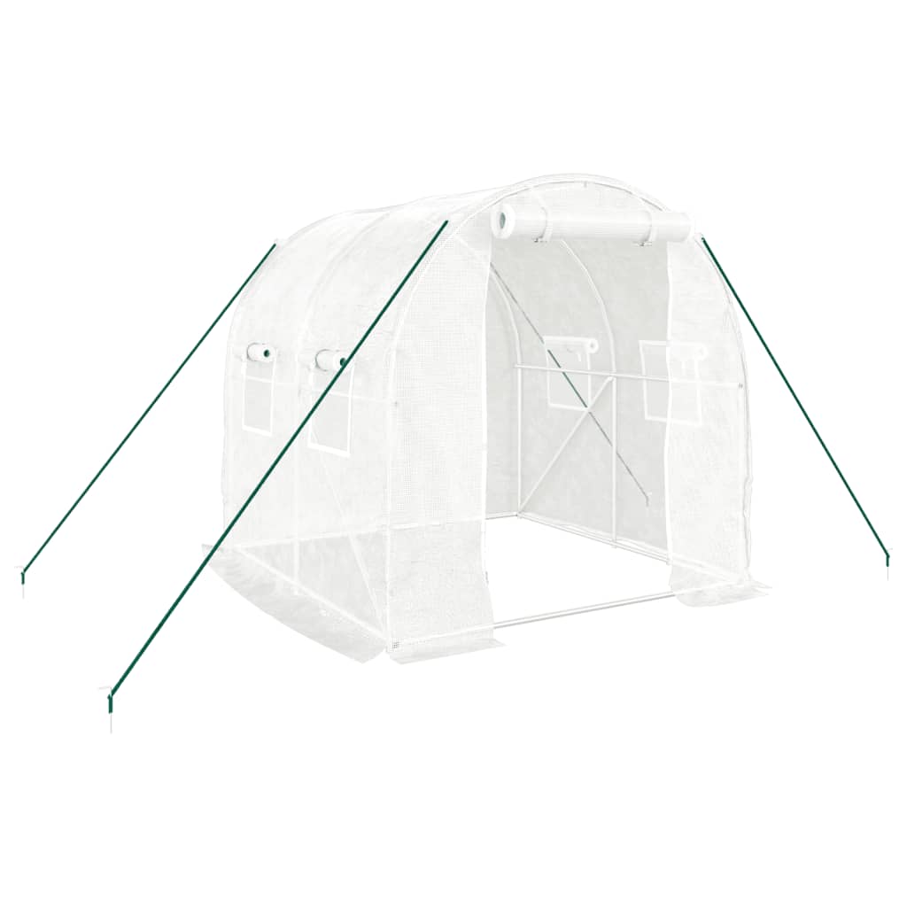 Greenhouse with Steel Frame White 4 m? 2x2x2 m