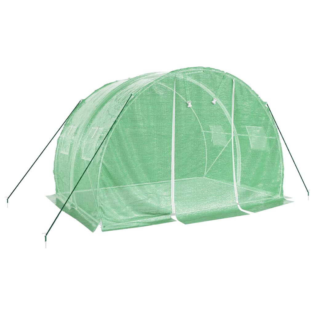 Greenhouse with Steel Frame Green 6 m? 3x2x2 m