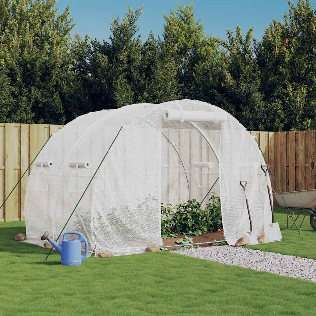 Greenhouse with Steel Frame White 6 m? 3x2x2 m