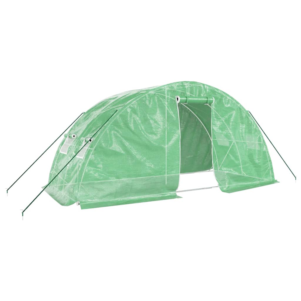 Greenhouse with Steel Frame Green 10 m? 5x2x2.3 m