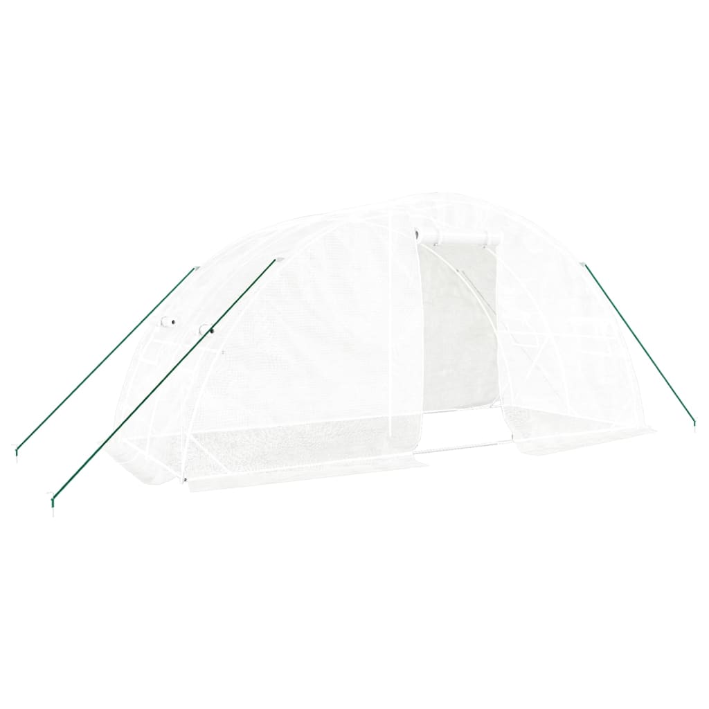 Greenhouse with Steel Frame White 10 m? 5x2x2.3 m