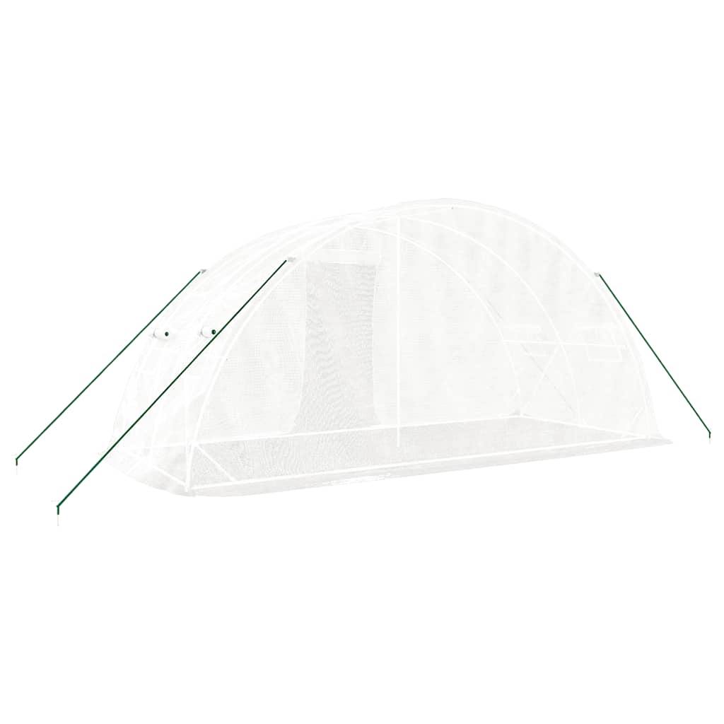 Greenhouse with Steel Frame White 10 m? 5x2x2.3 m