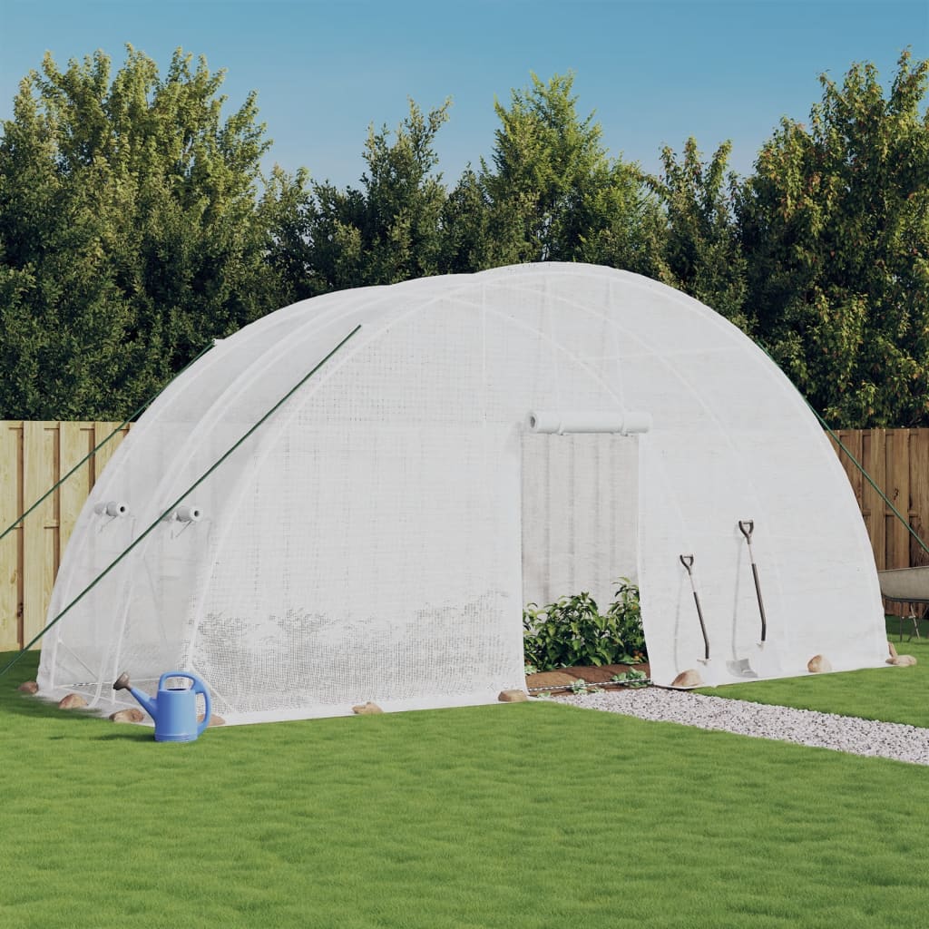 Greenhouse with Steel Frame White 12 m? 6x2x2.85 m