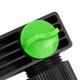 4-Way Tap Adaptor Green and Black 19.5x6x11 cm ABS & PP - Top-Down View