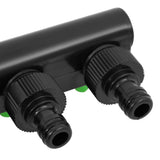 4-Way Tap Adaptor Green and Black 19.5x6x11 cm ABS & PP - 45-Degree Angle