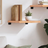 Wall Shelf Light Brown 40x40x(2-4) cm Treated Solid Wood Oak - Side View