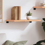 Wall Shelf Light Brown 60x30x(2-4) cm Treated Solid Wood Oak - Side View