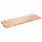 Wall Shelf Light Brown 80x30x2 cm Treated Solid Wood Oak