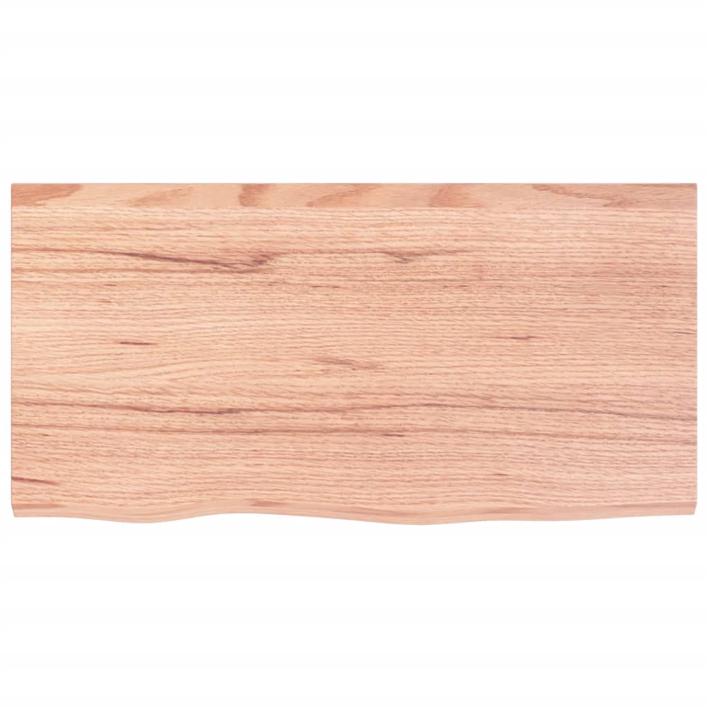 Wall Shelf Light Brown 80x40x2 cm Treated Solid Wood Oak