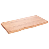 Wall Shelf Light Brown 80x40x(2-4) cm Treated Solid Wood Oak - Front View