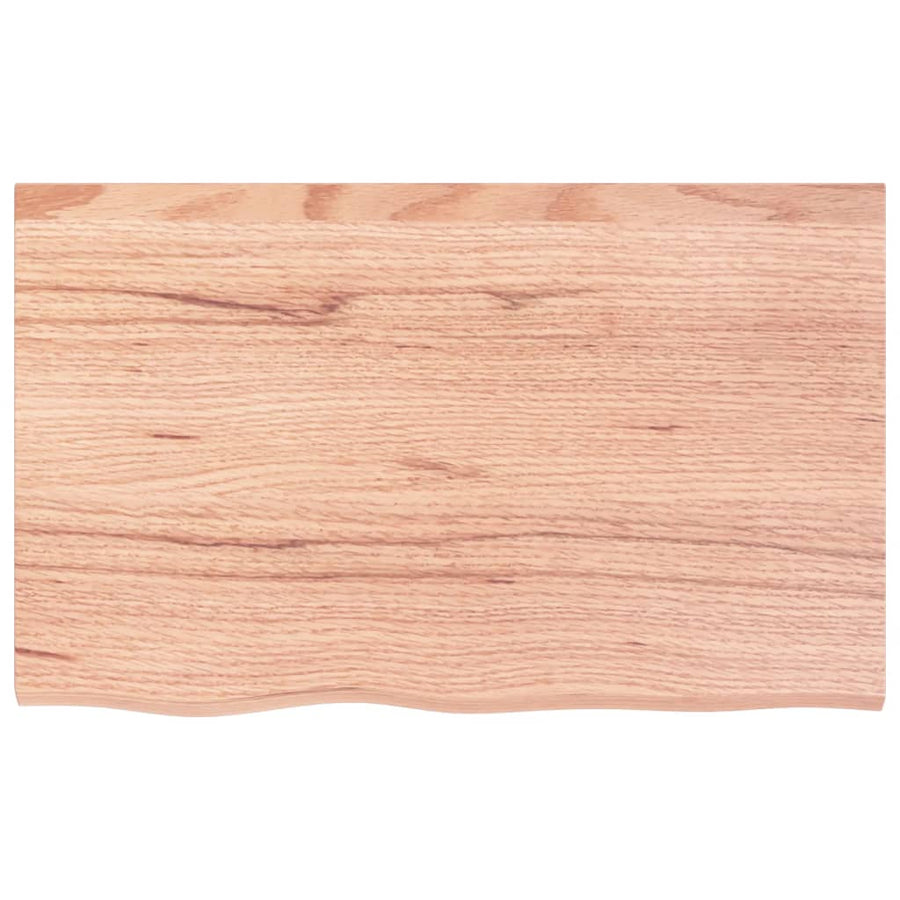 Wall Shelf Light Brown 80x50x(2-4) cm Treated Solid Wood Oak