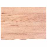 Wall Shelf Light Brown 80x60x2 cm Treated Solid Wood Oak - Top-Down View