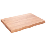 Wall Shelf Light Brown 80x60x(2-6) cm Treated Solid Wood Oak - Front View