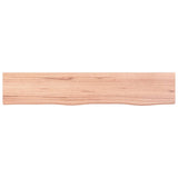 Wall Shelf Light Brown 100x20x4 cm Treated Solid Wood Oak - Top-Down View