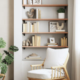 Wall Shelf Light Brown 100x30x2 cm Treated Solid Wood Oak
