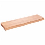 Wall Shelf Light Brown 100x30x(2-6) cm Treated Solid Wood Oak - Front View