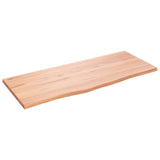 Wall Shelf Light Brown 100x40x2 cm Treated Solid Wood Oak - Front View