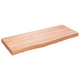 Wall Shelf Light Brown 100x40x(2-6) cm Treated Solid Wood Oak - Front View