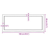 Wall Shelf Light Brown 100x40x(2-6) cm Treated Solid Wood Oak - Extra Image