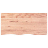Wall Shelf Light Brown 100x50x(2-4) cm Treated Solid Wood Oak - Top-Down View