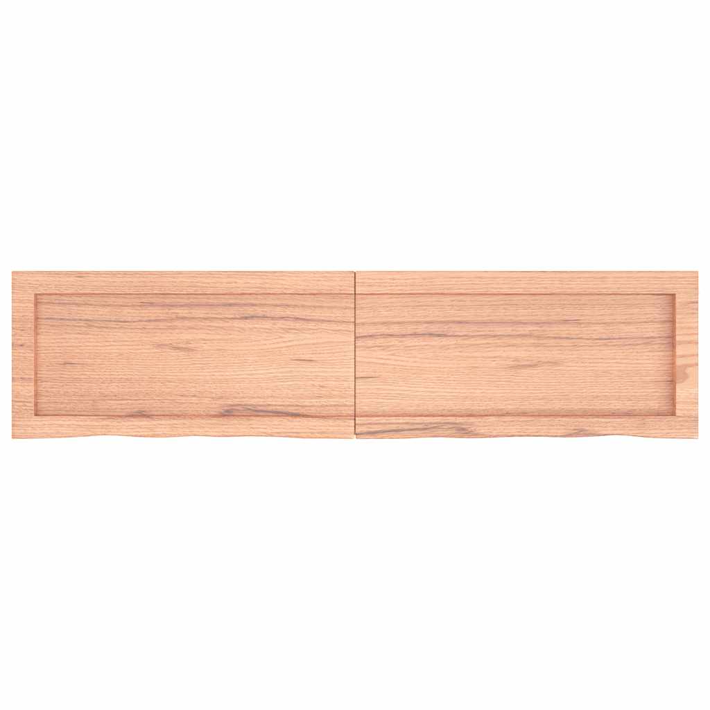 Wall Shelf Light Brown 120x30x(2-4) cm Treated Solid Wood Oak