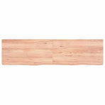 Wall Shelf Light Brown 120x30x(2-4) cm Treated Solid Wood Oak