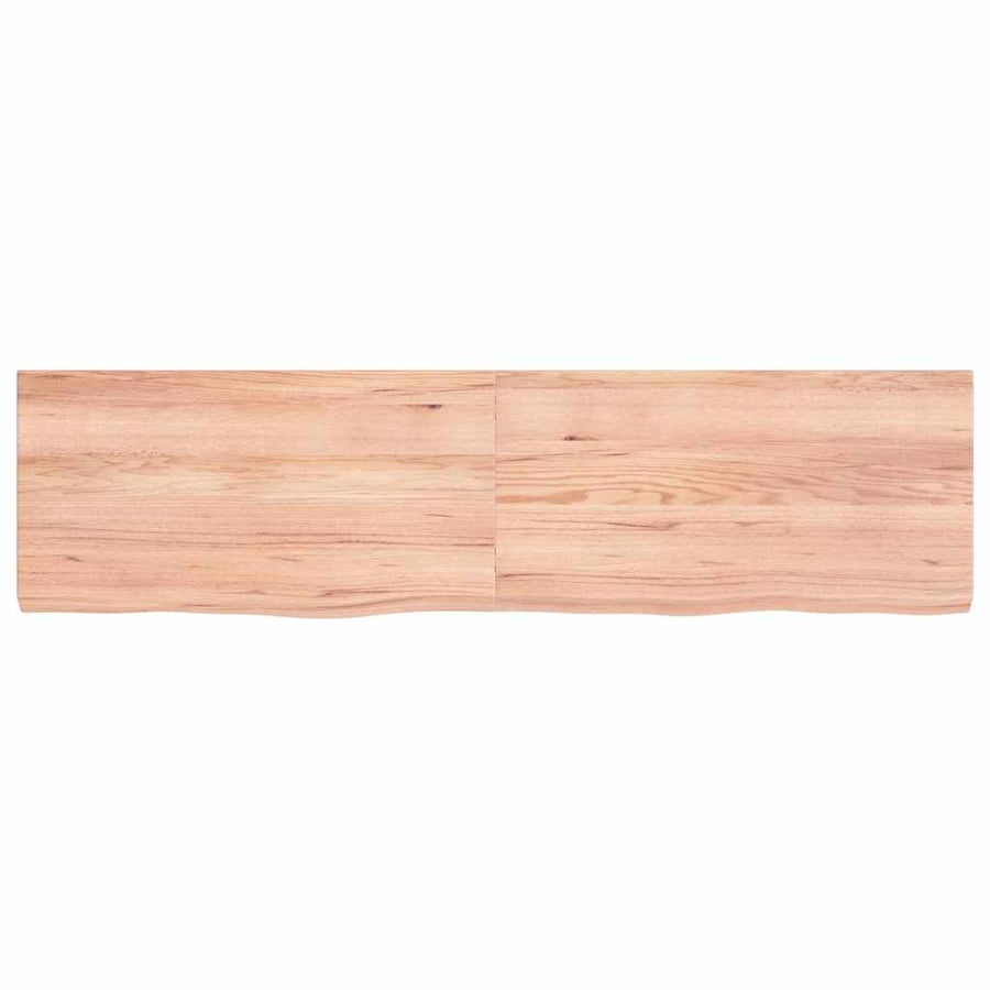 Wall Shelf Light Brown 120x30x(2-4) cm Treated Solid Wood Oak