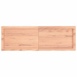 Wall Shelf Light Brown 120x40x(2-4) cm Treated Solid Wood Oak - Front View