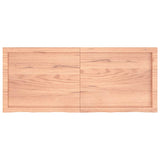 Wall Shelf Light Brown 120x50x(2-4) cm Treated Solid Wood Oak - Front View