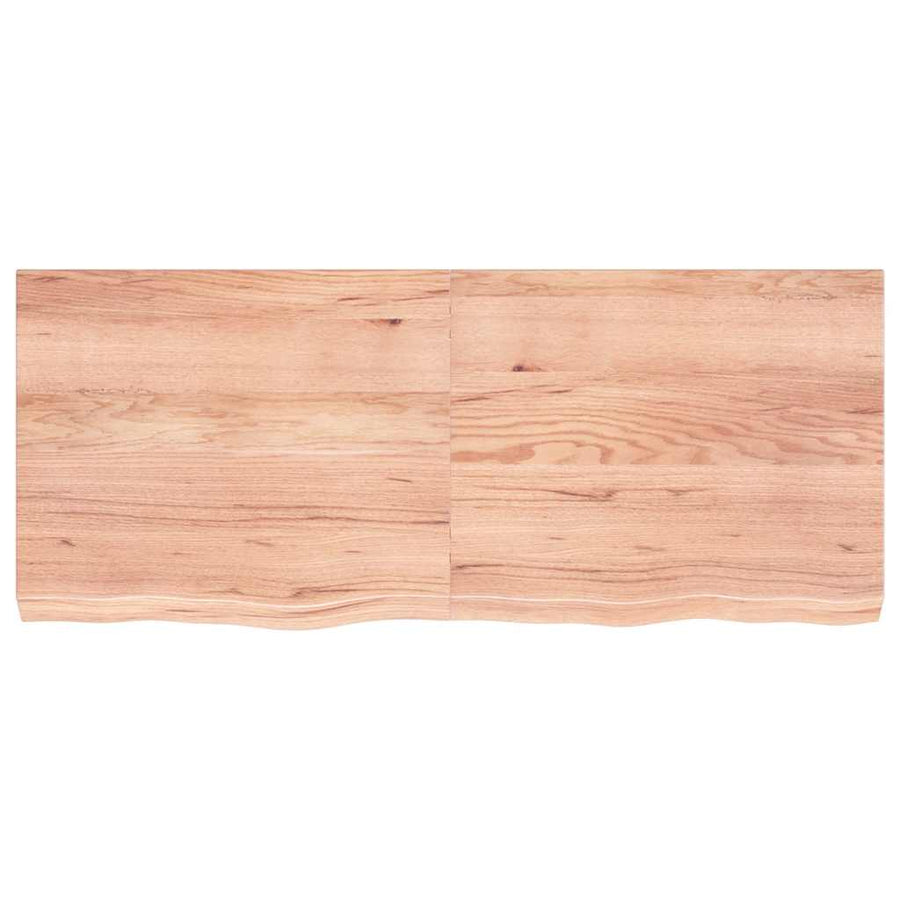 Wall Shelf Light Brown 120x50x(2-6) cm Treated Solid Wood Oak