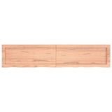 Wall Shelf Light Brown 140x30x(2-4) cm Treated Solid Wood Oak - Front View