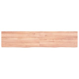 Wall Shelf Light Brown 140x30x(2-4) cm Treated Solid Wood Oak - Side View