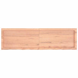 Wall Shelf Light Brown 140x40x(2-4) cm Treated Solid Wood Oak - Front View