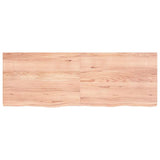 Wall Shelf Light Brown 140x50x(2-4) cm Treated Solid Wood Oak - Side View