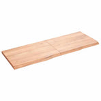 Wall Shelf Light Brown 140x50x(2-4) cm Treated Solid Wood Oak