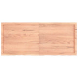 Wall Shelf Light Brown 140x60x(2-4) cm Treated Solid Wood Oak - Front View