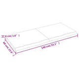 Wall Shelf Light Brown 140x60x(2-4) cm Treated Solid Wood Oak - Extra Image