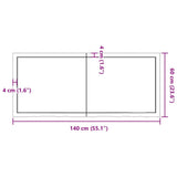 Wall Shelf Light Brown 140x60x(2-4) cm Treated Solid Wood Oak - Extra Image