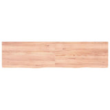 Wall Shelf Light Brown 160x40x(2-4) cm Treated Solid Wood Oak - Side View